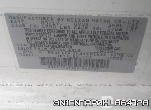 3N1CN7AP0HL864728 фото 9