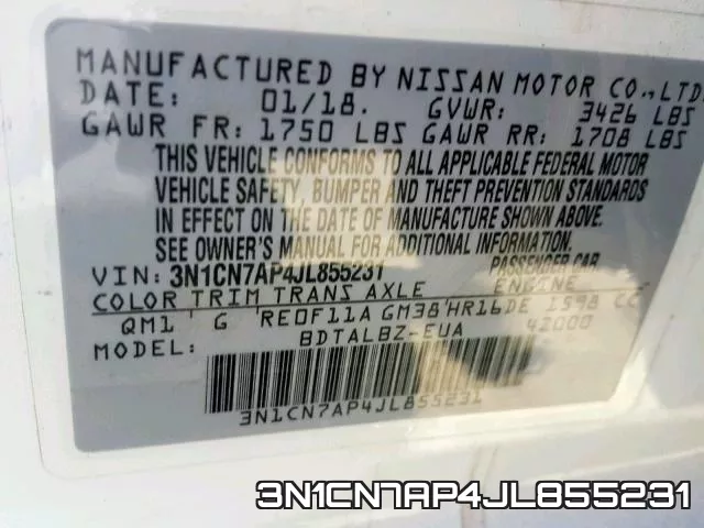 3N1CN7AP4JL855231 фото 2