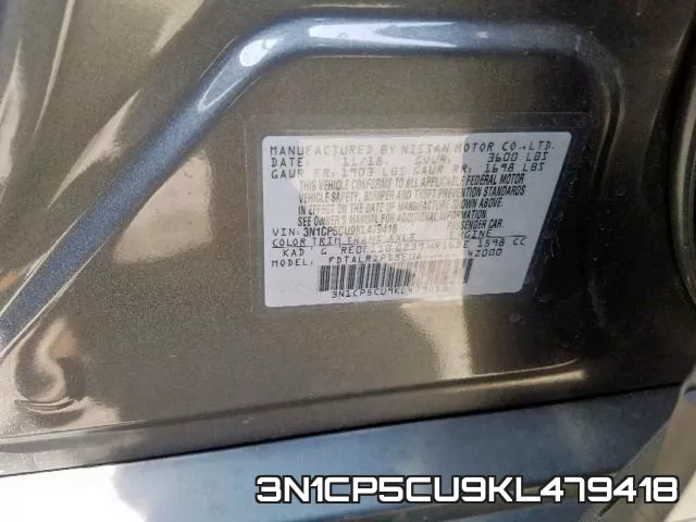 3N1CP5CU9KL479418 фото 2