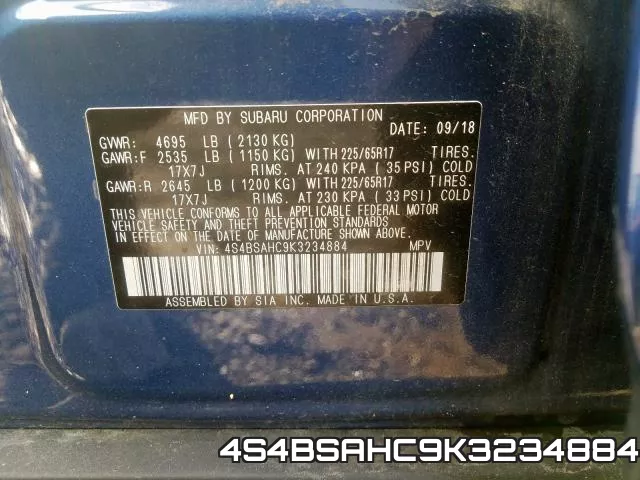 4S4BSAHC9K3234884 фото 2