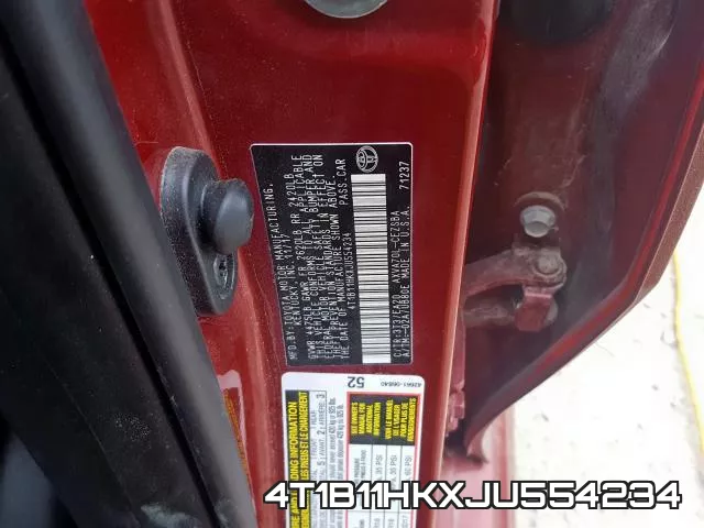 4T1B11HKXJU554234 фото 2