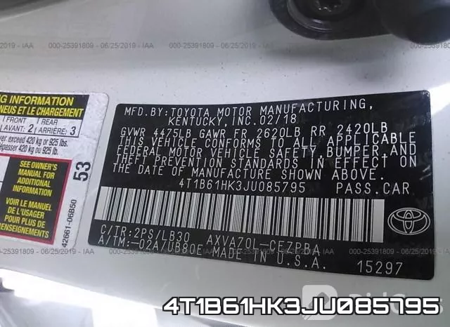 4T1B61HK3JU085795 фото 9