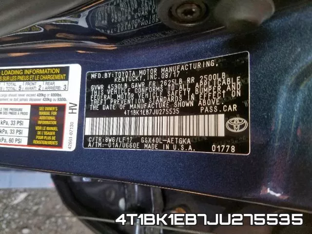 4T1BK1EB7JU275535 фото 2