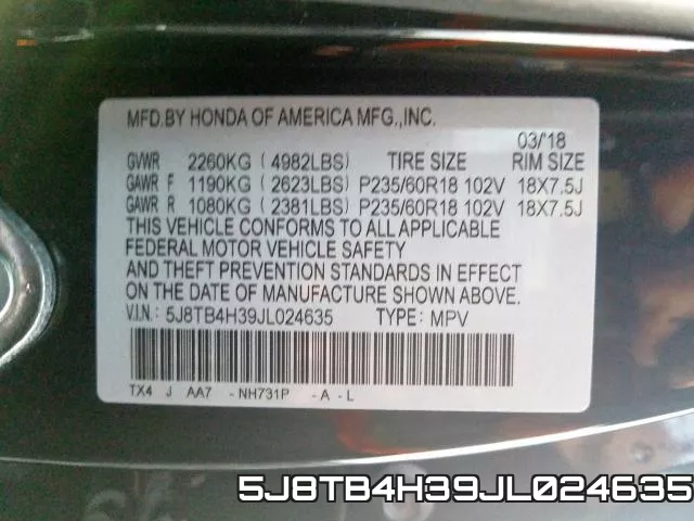 5J8TB4H39JL024635 фото 2