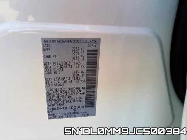 5N1DL0MM9JC500384 фото 2