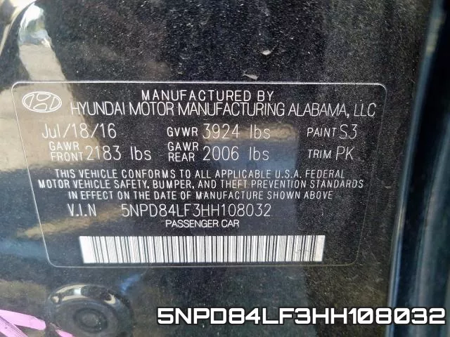5NPD84LF3HH108032 фото 2