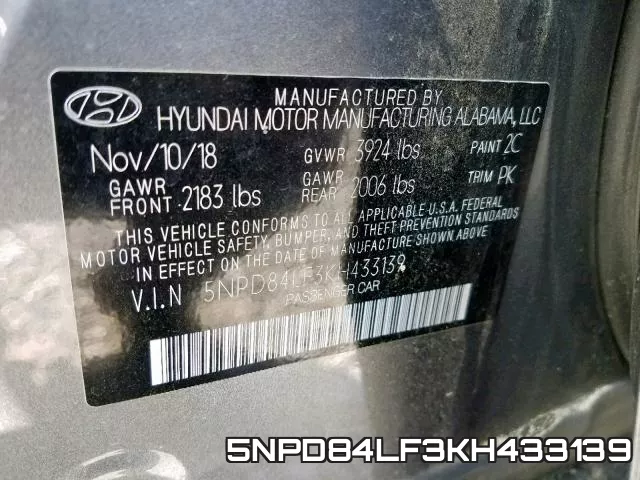 5NPD84LF3KH433139 фото 2