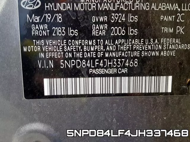 5NPD84LF4JH337468 фото 2