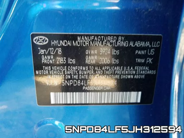 5NPD84LF5JH312594 фото 2