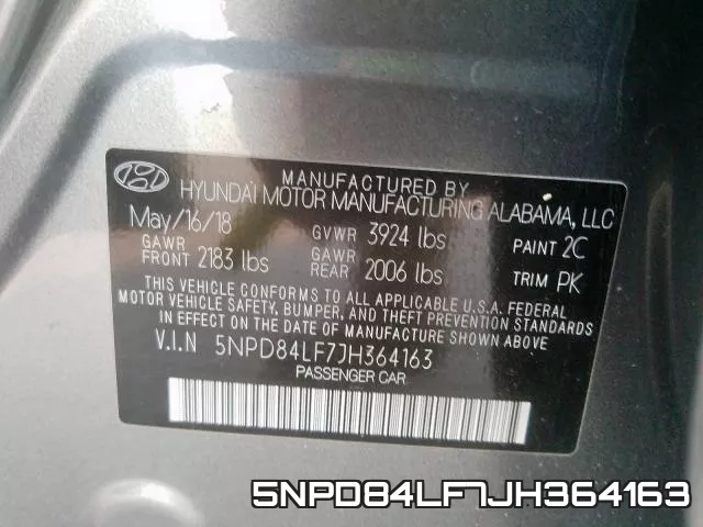 5NPD84LF7JH364163 фото 2