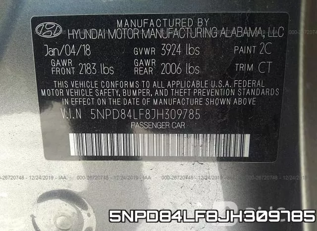 5NPD84LF8JH309785 фото 10