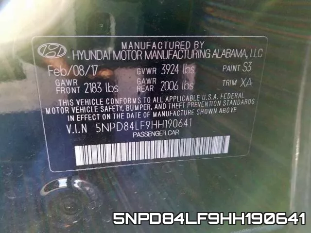 5NPD84LF9HH190641 фото 2