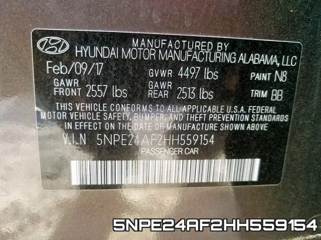 5NPE24AF2HH559154 фото 2