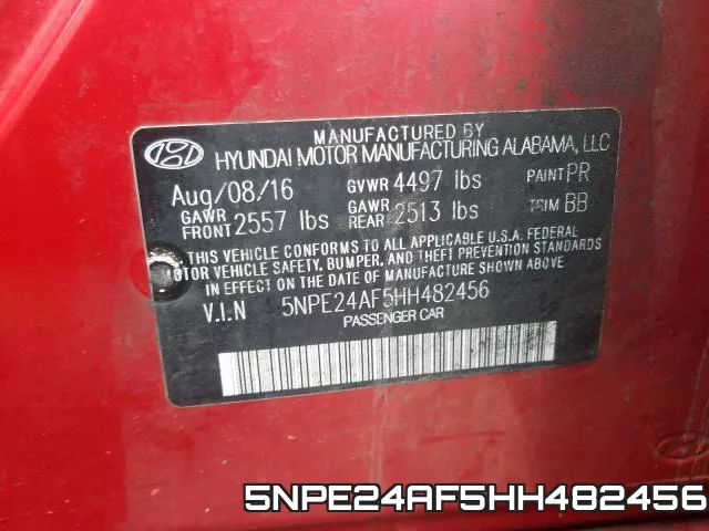 5NPE24AF5HH482456 фото 2