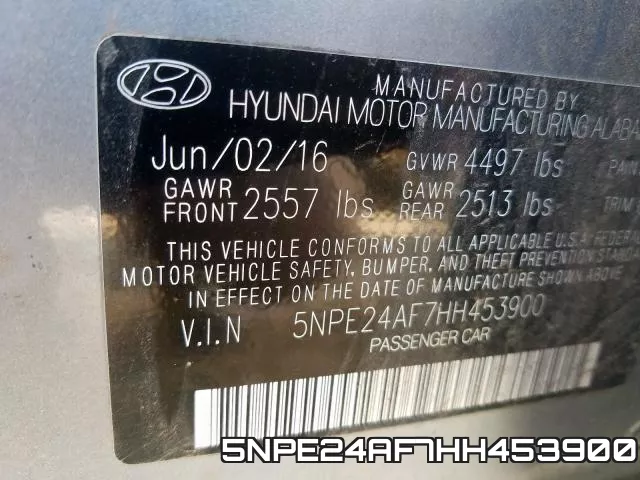 5NPE24AF7HH453900 фото 2