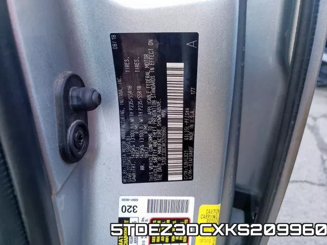 5TDEZ3DCXKS209960 фото 2