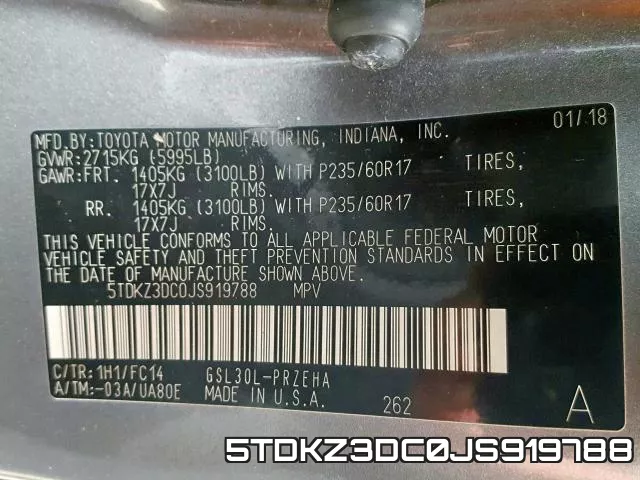 5TDKZ3DC0JS919788 фото 2