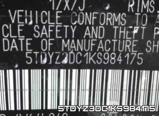 5TDYZ3DC1KS984175 фото 9