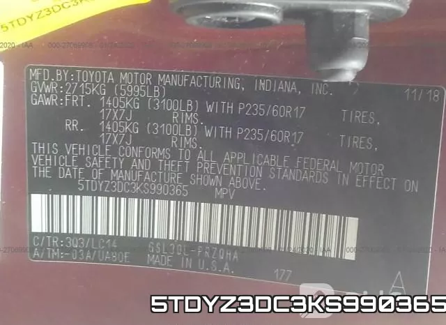 5TDYZ3DC3KS990365 фото 10