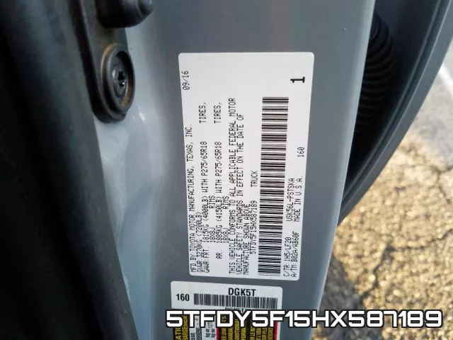 5TFDY5F15HX587189 фото 2