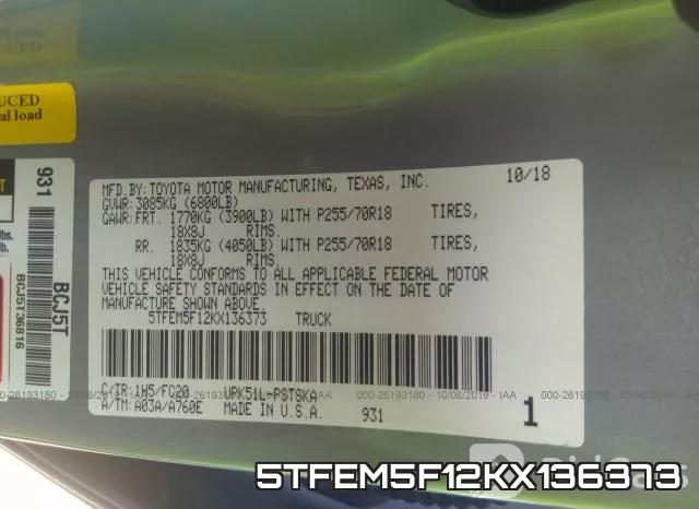 5TFEM5F12KX136373 фото 9