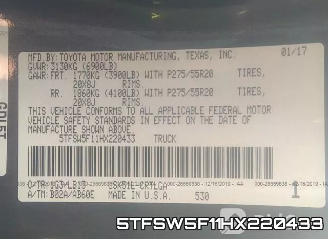 5TFSW5F11HX220433 фото 8