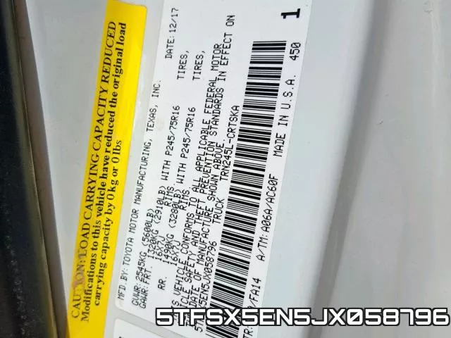 5TFSX5EN5JX058796 фото 2