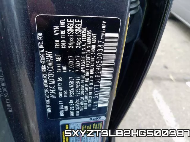 5XYZT3LB2HG500387 фото 2