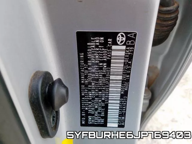 5YFBURHE6JP769403 фото 2