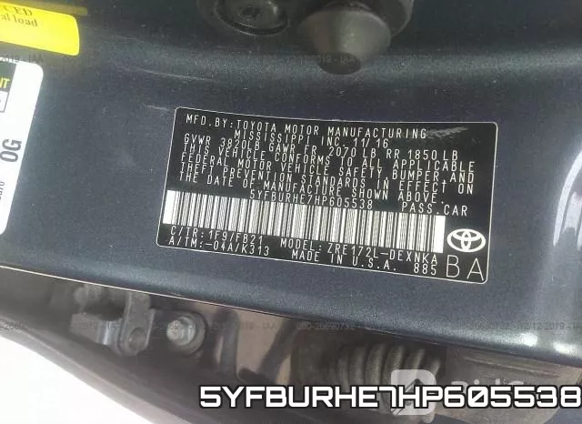 5YFBURHE7HP605538 фото 9