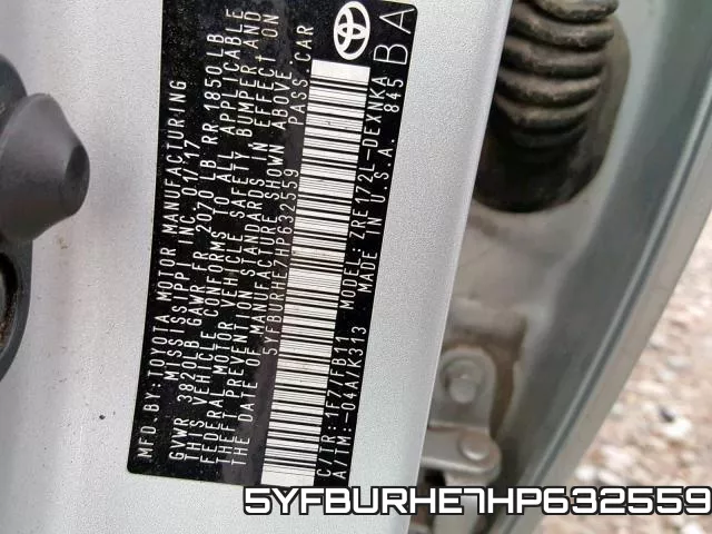 5YFBURHE7HP632559 фото 2