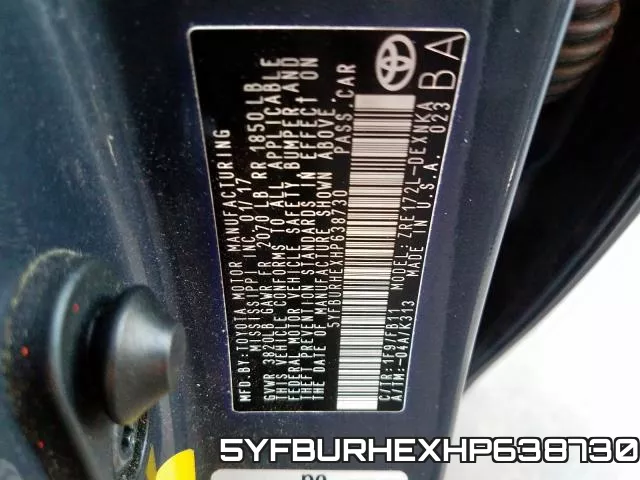 5YFBURHEXHP638730 фото 2