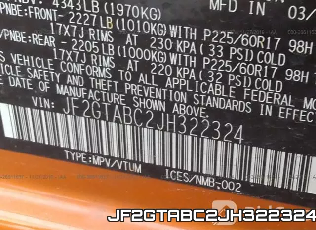 JF2GTABC2JH322324 фото 8