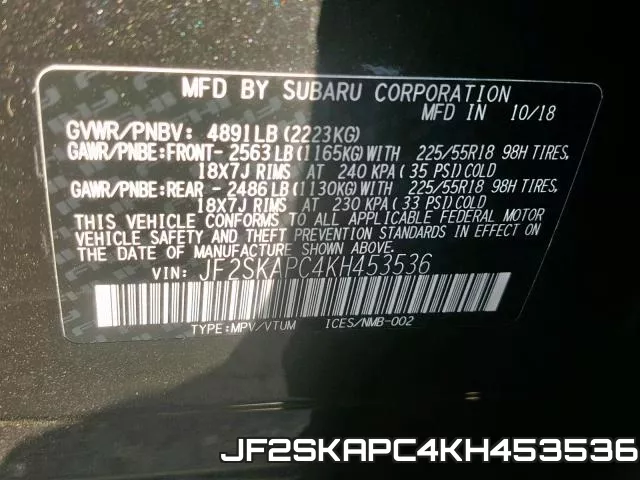 JF2SKAPC4KH453536 фото 2