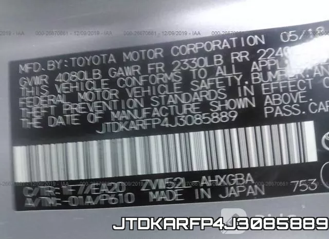 JTDKARFP4J3085889 фото 10