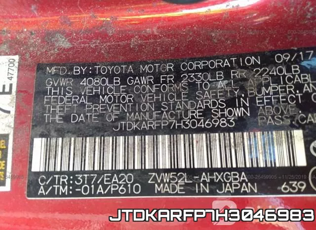JTDKARFP7H3046983 фото 10