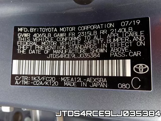 JTDS4RCE9LJ035384 фото 2