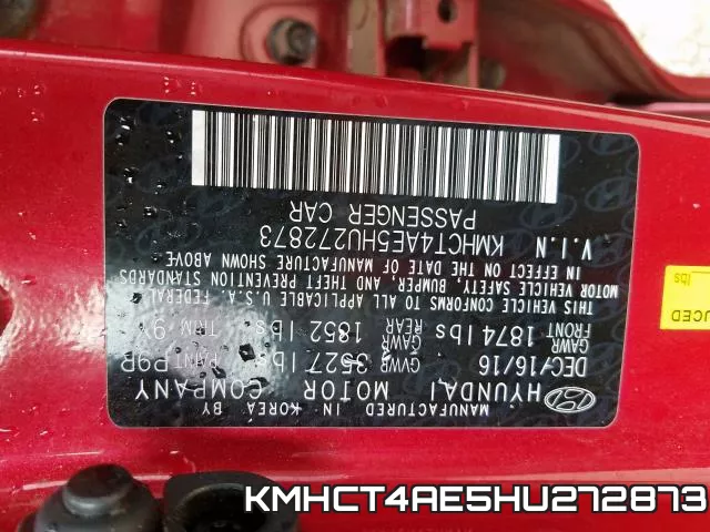 KMHCT4AE5HU272873 фото 2