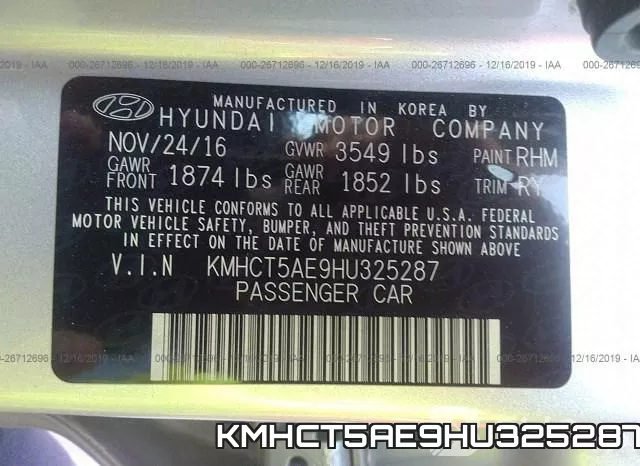 KMHCT5AE9HU325287 фото 10