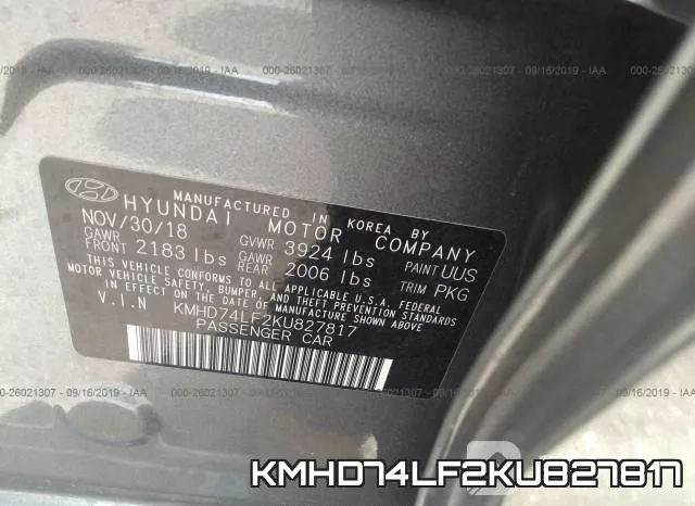 KMHD74LF2KU827817 фото 8