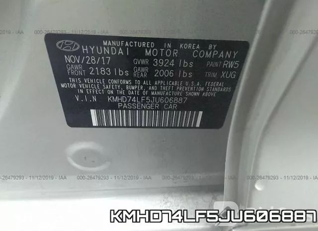 KMHD74LF5JU606887 фото 8