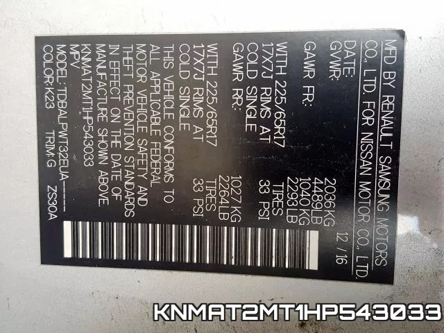 KNMAT2MT1HP543033 фото 2