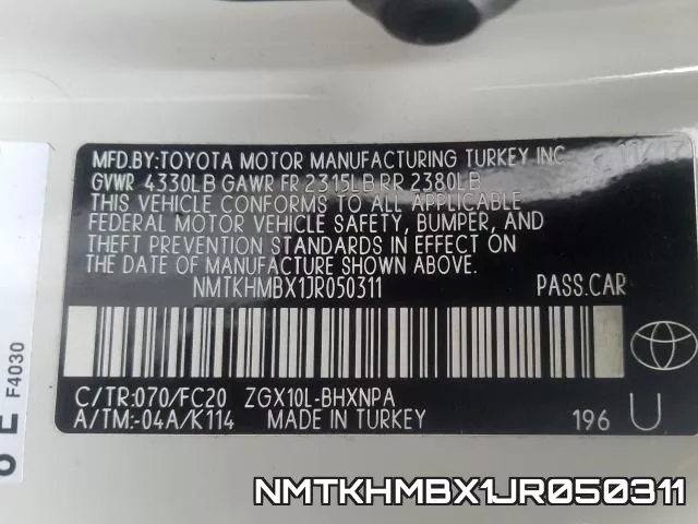 NMTKHMBX1JR050311 фото 2