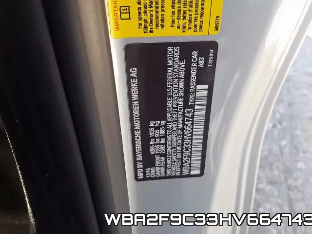 WBA2F9C33HV664743 фото 2