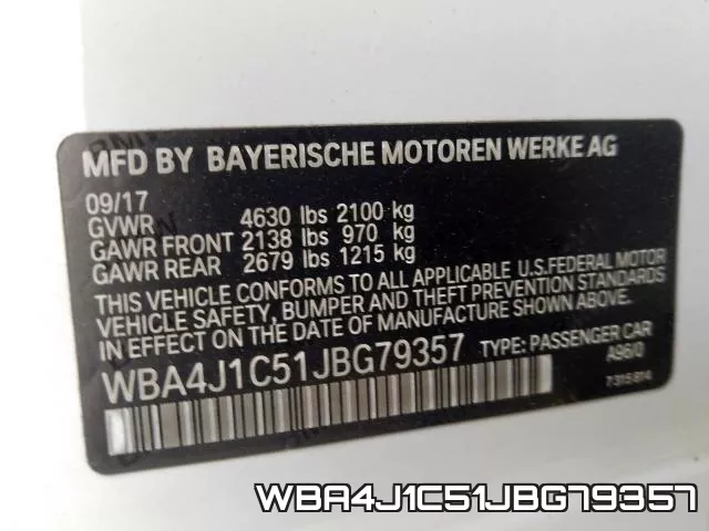 WBA4J1C51JBG79357 фото 2