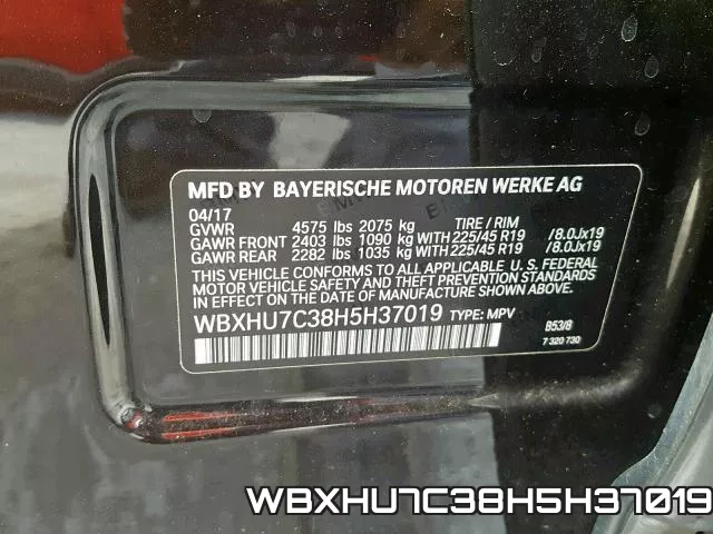 WBXHU7C38H5H37019 фото 2