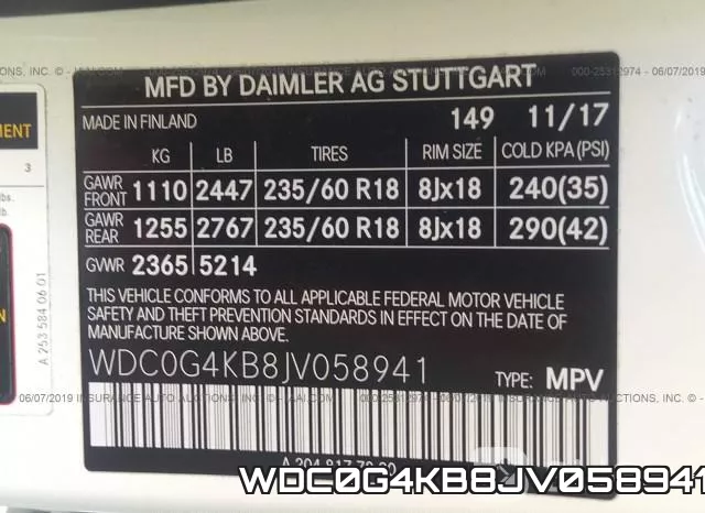 WDC0G4KB8JV058941 фото 8