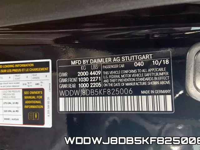 WDDWJ8DB5KF825006 фото 2