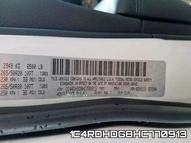 1C4RDHDG8HC770913 фото 2