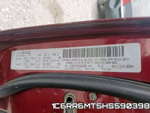1C6RR6MT5HS590398 фото 2